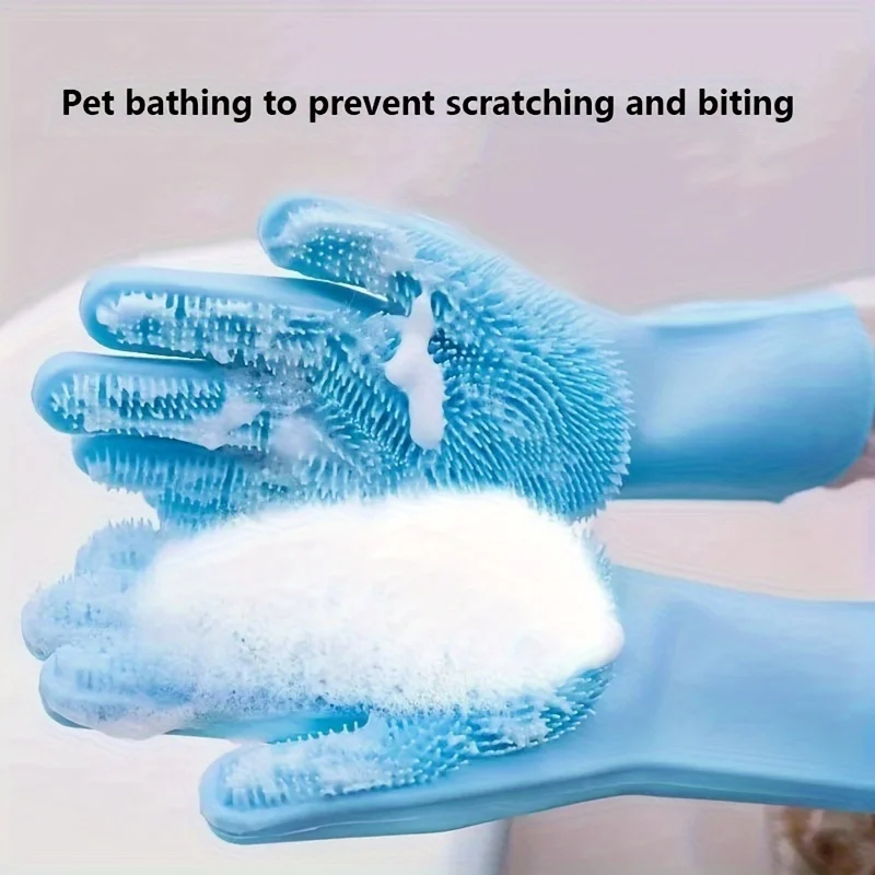 Pet Supplies Warehouse - Многофункциональные силиконовые перчатки для груминга животных,
